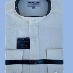 PONTELLI UOMO Hi Quality Men's Wear Bandit Collar Casual Shirt Size M 15-15 1/2